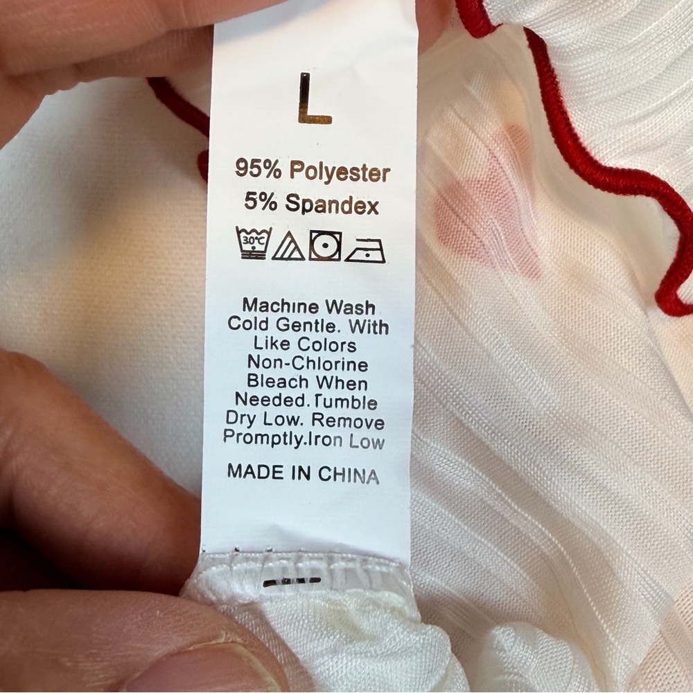 Sexy Heart Print Women's Pajama Set Size Large - Picture 6 of 6